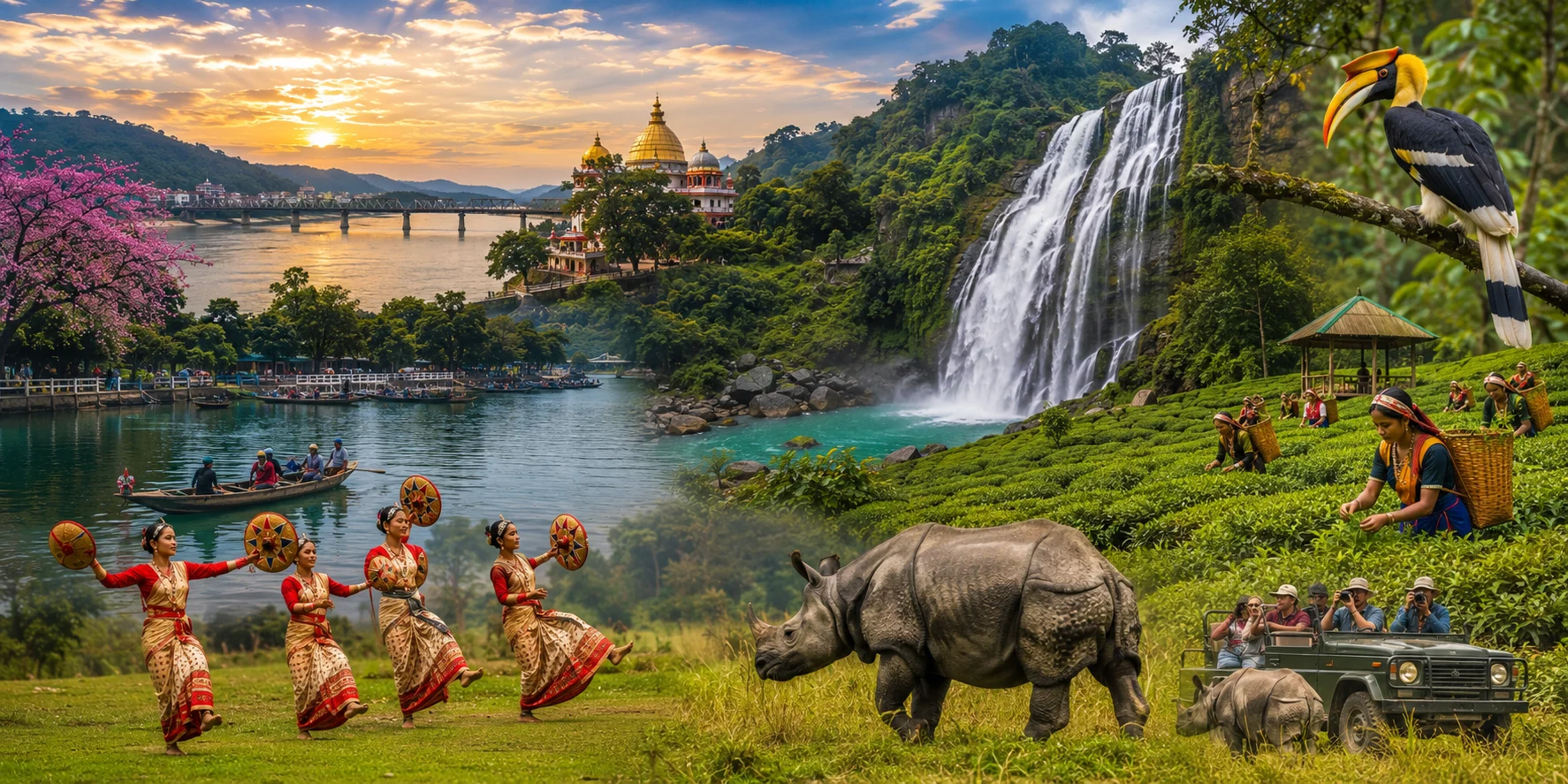 Assam Meghalaya Special: 7 Nights 8 Days Shillong, Guwahati & Kaziranga Wildlife Group Tour