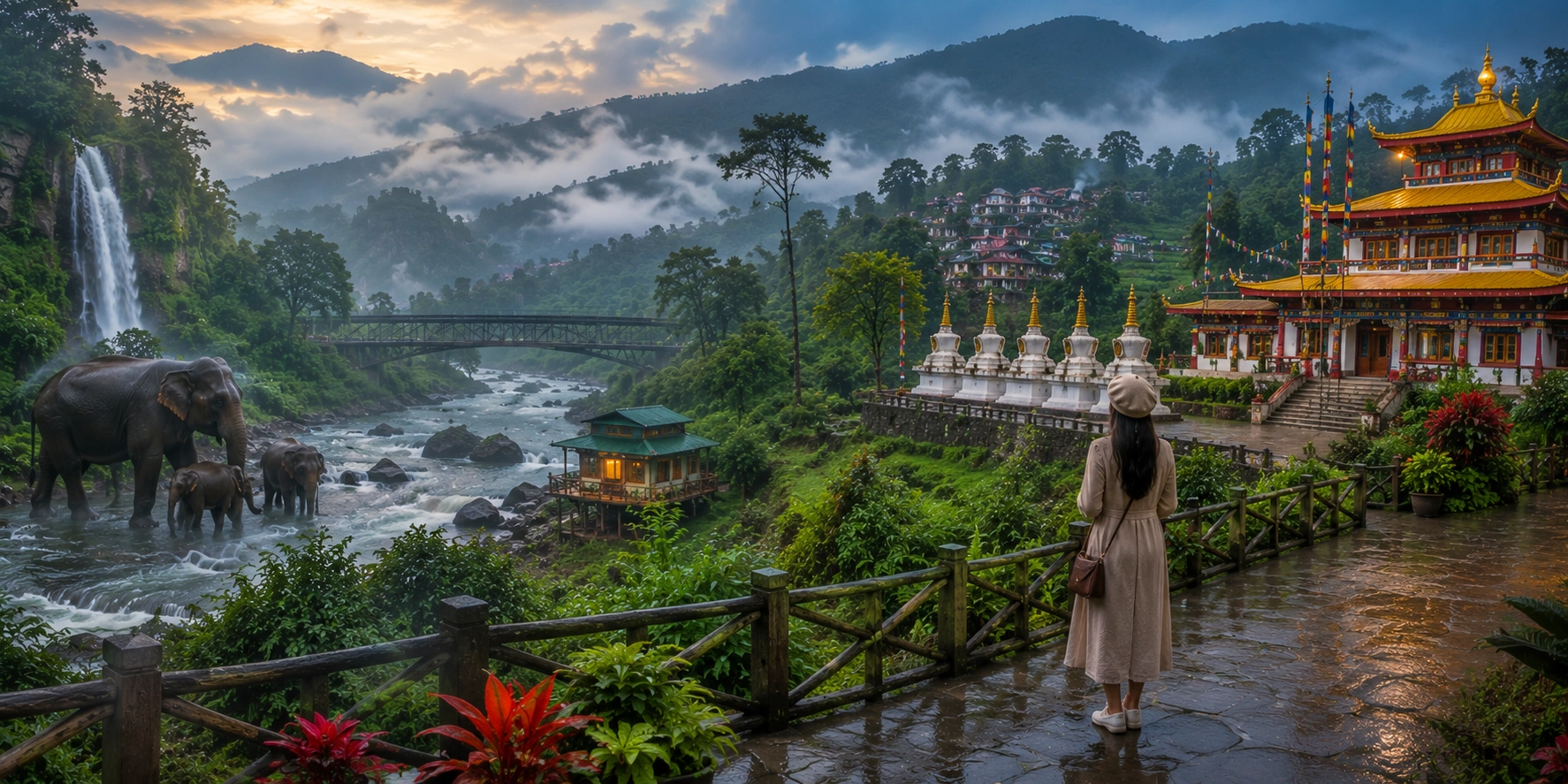 Dooars & Kalimpong Offbeat Puja Special: 4 Nights 5 Days Jungle Safari & Misty Hills Group Tour