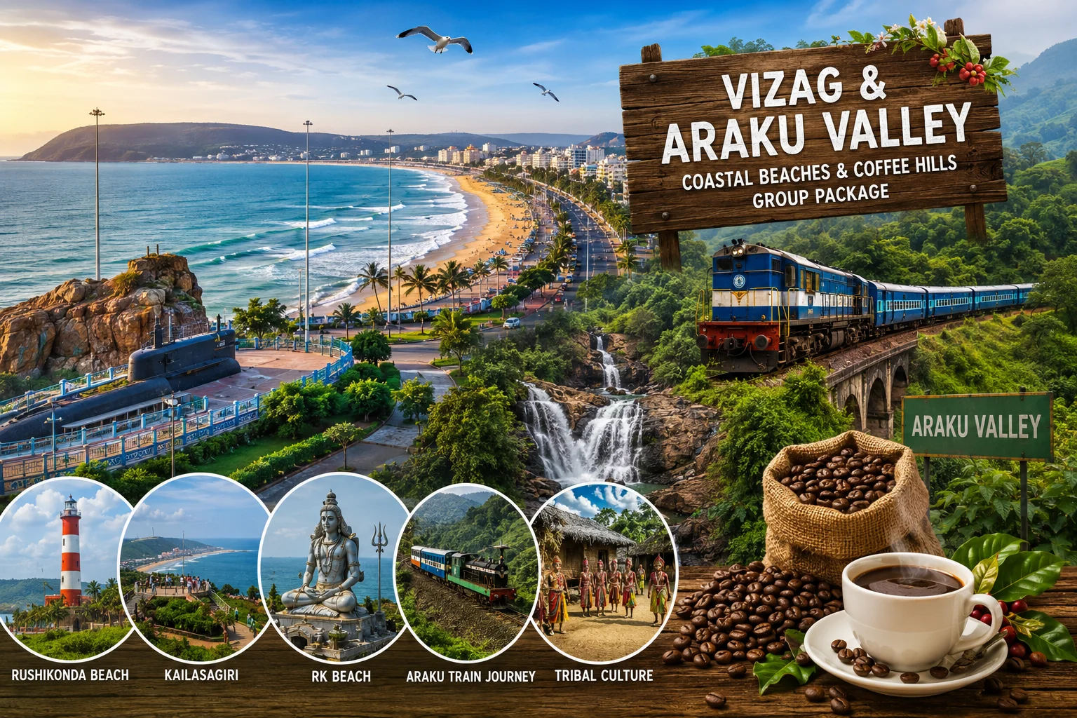 Vizag & Araku Valley Special: 5 Nights 6 Days Coastal Beaches & Coffee Hills Group Package